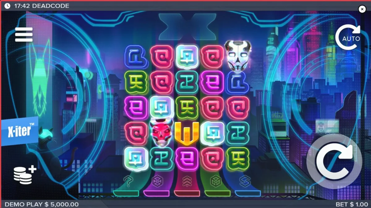Deadcode স্লটের সাইবারপাঙ্ক থিমযুক্ত ইন্টারফেস